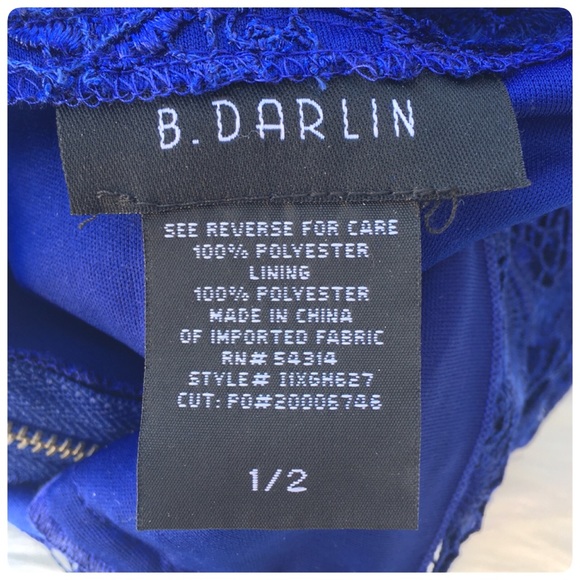 B. Darlin Royal Blue Lace Dress - Picture 6 of 7